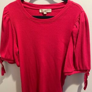 Bright Raspberry Knit Top from Loft, Size XXL NWOT